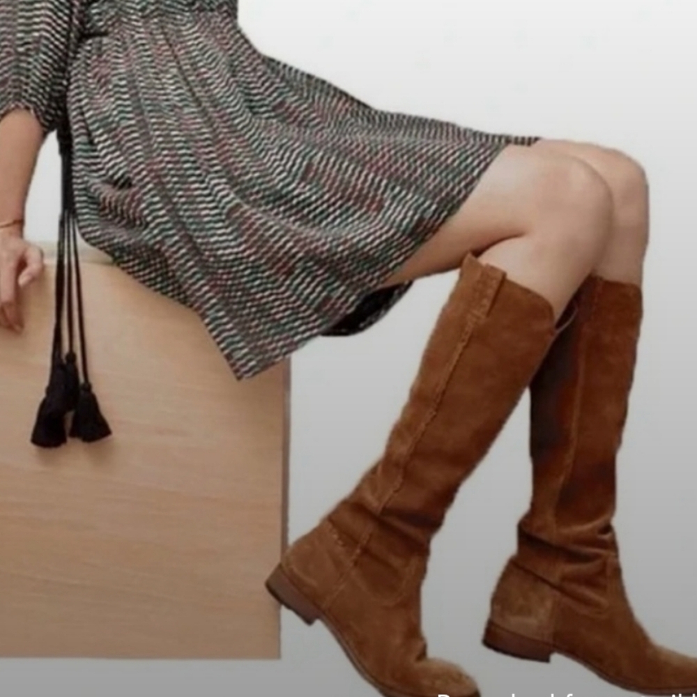 Frye Suede Cognac Suede Knee-High Boots